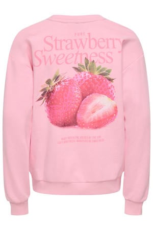 sweater met backprint roze