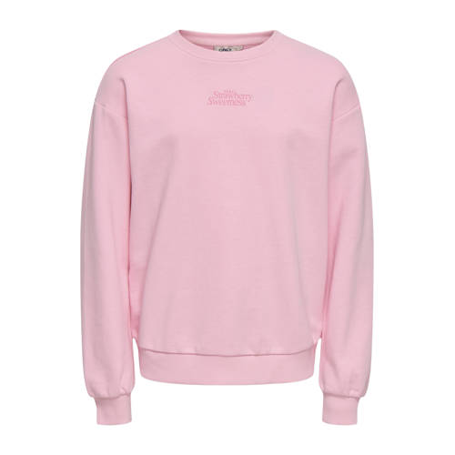 KIDS ONLY GIRL sweater met backprint roze Backprint - maat 134/140 afbeelding