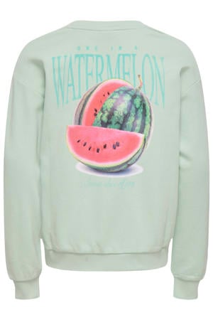 sweater met backprint mintgroen