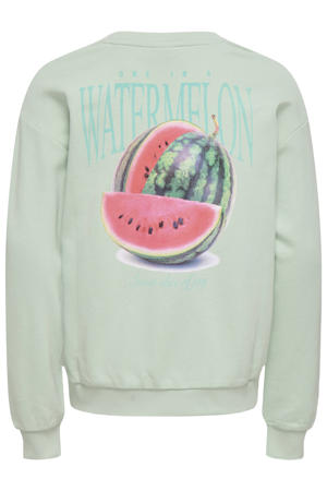 sweater met backprint mintgroen