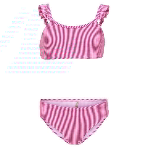 KIDS ONLY GIRL crop bikini roze Meisjes Polyester Streep