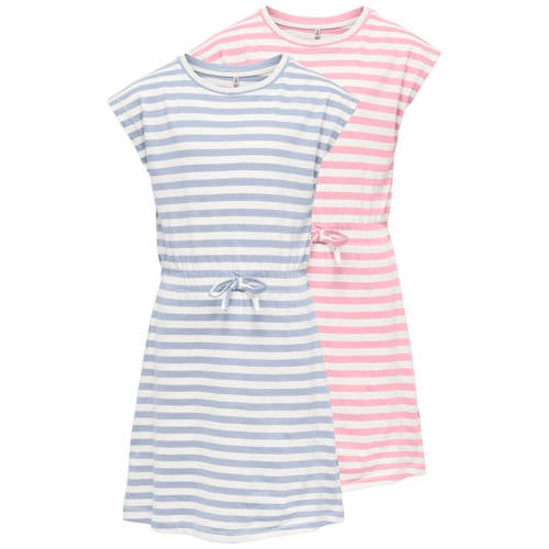 KIDS ONLY GIRL midijurk - set van 2 lichtblauw/roze Meisjes Katoen Ronde hals