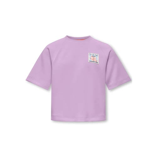 KIDS ONLY GIRL T-shirt paars Meisjes Sweat Ronde hals Printopdruk - maat 158/164 afbeelding