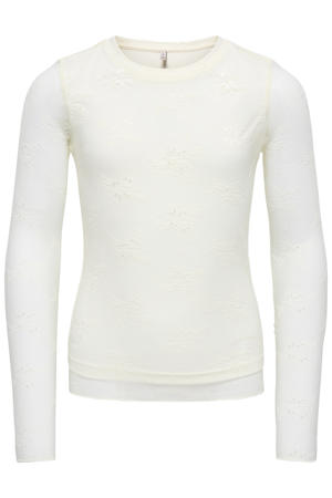 gebloemde longsleeve wit