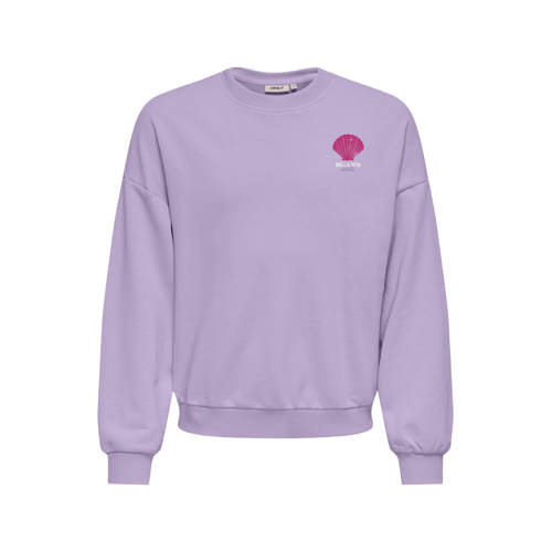 KIDS ONLY GIRL sweater met backprint paars Backprint - maat 110/116 afbeelding