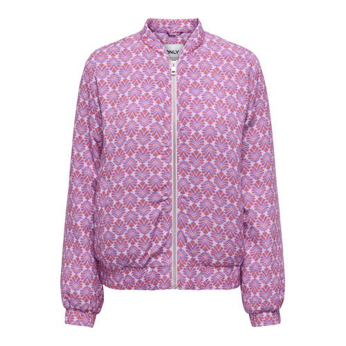 KIDS ONLY GIRL bomberjack roze Jas Meisjes Viscose Ronde hals All over print - maat 146 afbeelding