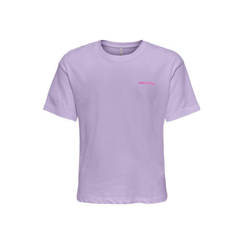 KIDS ONLY GIRL T-shirt met backprint paars Meisjes Katoen Ronde hals Backprint - maat 158/164 afbeelding