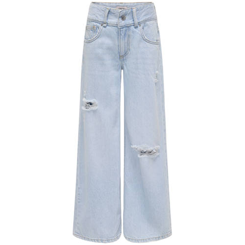 KIDS ONLY GIRL KOGMOTT wide leg jeans light blue denim Blauw Effen - maat 128 afbeelding