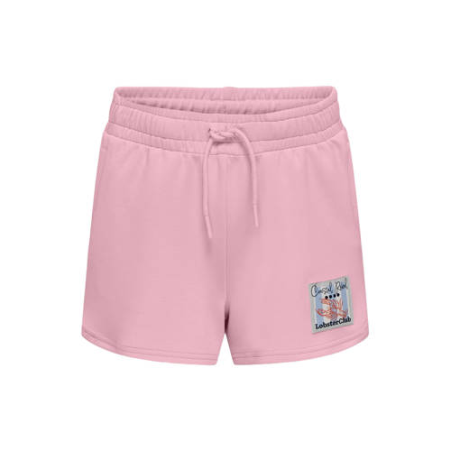KIDS ONLY GIRL loose sweatshort roze Korte broek Printopdruk - maat 146/152 afbeelding
