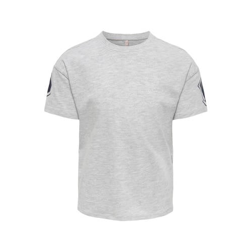 KIDS ONLY GIRL T-shirt met backprint grijs melange Meisjes Katoen Ronde hals - maat 122/128 afbeelding