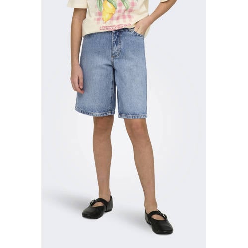 KIDS ONLY GIRL denim wide leg short light blue denim Korte broek Blauw - maat 152 afbeelding