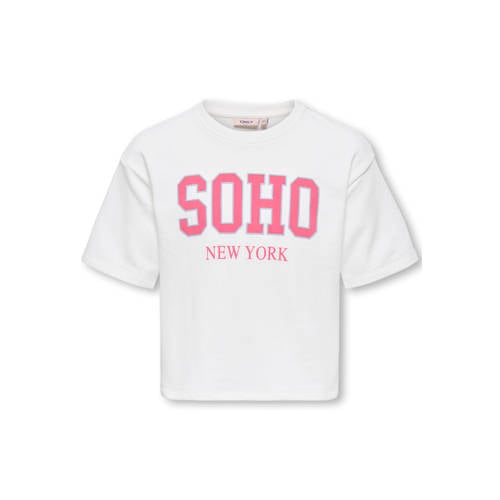 KIDS ONLY GIRL T-shirt wit Meisjes Sweat Ronde hals Tekst - maat 122/128 afbeelding