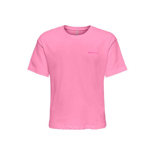 KIDS ONLY GIRL T-shirt met backprint roze Meisjes Katoen Ronde hals Backprint - maat 146/152 afbeelding