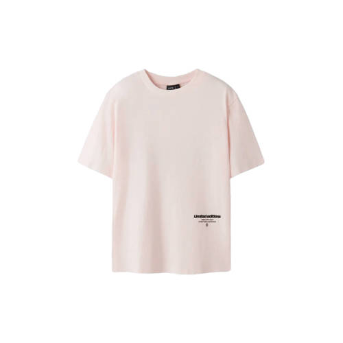 LMTD T-shirt met backprint lichtroze Jongens/Meisjes Katoen Ronde hals - maat 170/176 afbeelding