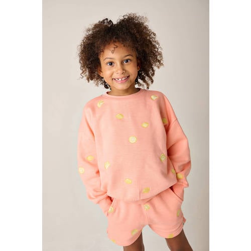 Tumble 'n Dry regular waist sweatshort zalm Korte broek Roze All over print - maat 164 afbeelding