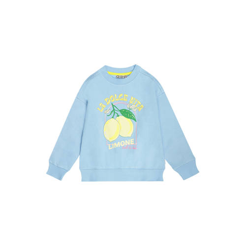 Tumble 'n Dry sweater lichtblauw Meisjes Katoen Ronde hals Printopdruk - maat 134 afbeelding