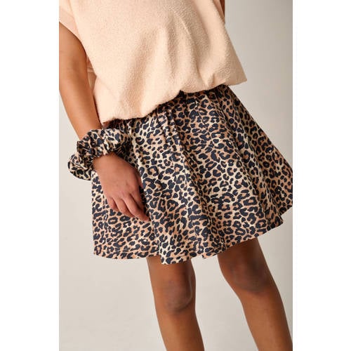 Tumble 'n Dry korte rok met panterprint bruin Meisjes Katoen Dierenprint - maat 122 afbeelding