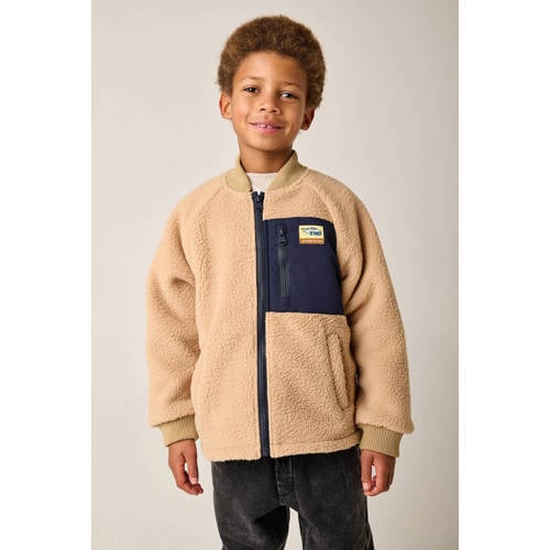 Tumble 'n Dry teddy jas beige Jongens Polyester Ronde hals Effen - maat 134 afbeelding
