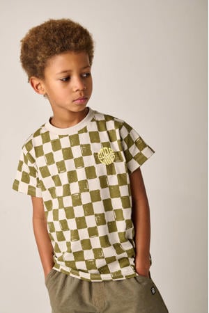 geruit T-shirt donkergroen