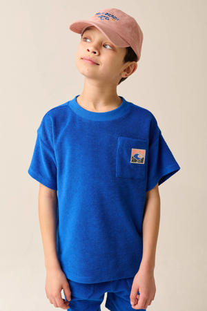 T-shirt blauw met textuur
