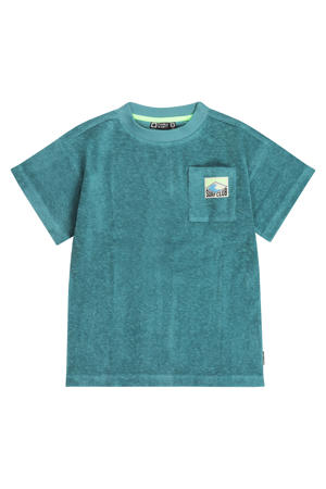 T-shirt blauw met textuur