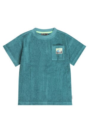 T-shirt blauw met textuur