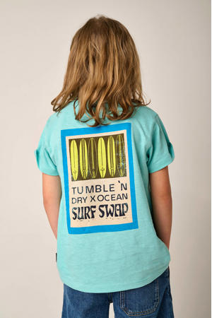 T-shirt met backprint turquoise