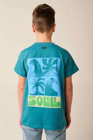 T-shirt met backprint petrol