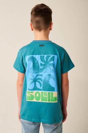 T-shirt met backprint petrol
