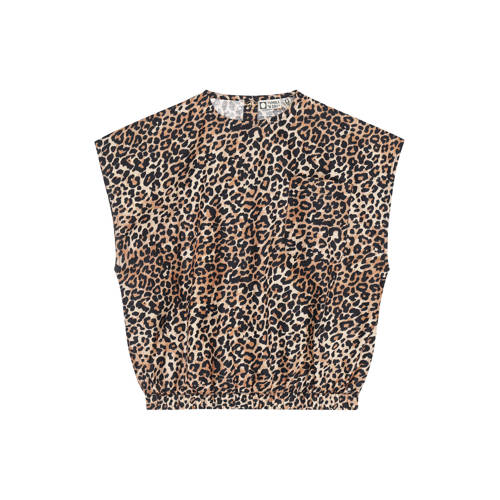 Tumble 'n Dry T-shirt met panterprint bruin Meisjes Katoen Ronde hals Dierenprint - maat 104 afbeelding