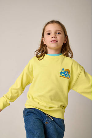 sweater met backprint geel
