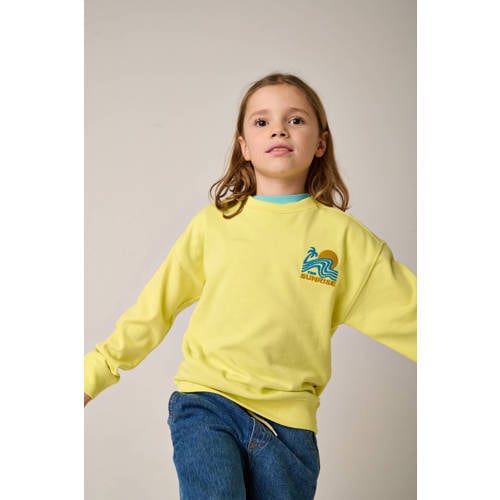 Tumble 'n Dry sweater met backprint geel Backprint - maat 128 afbeelding