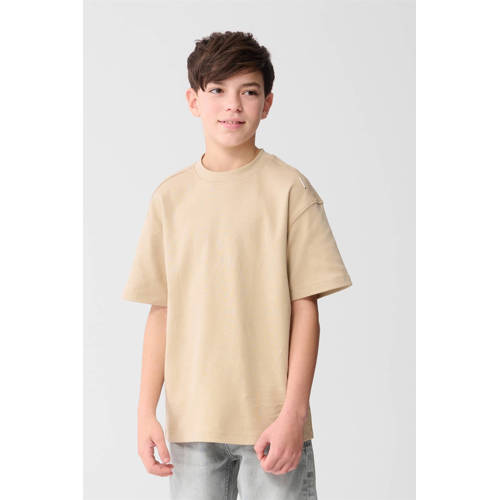 Shoeby T-shirt zand Beige Jongens Stretchkatoen Ronde hals Tekst - maat 170/176 afbeelding
