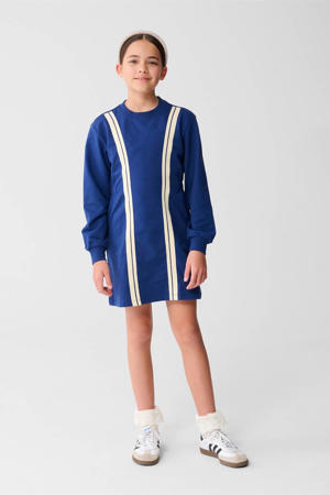 gestreepte sweatjurk blauw