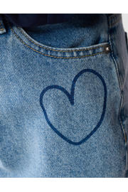 thumbnail: Shoeby high waist mom jeans met hartjes blauw