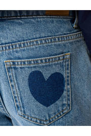 thumbnail: Shoeby high waist mom jeans met hartjes blauw