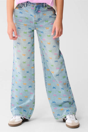 high waist straight leg jeans light blue denim