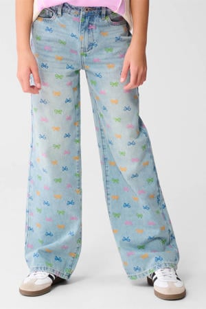 high waist straight leg jeans light blue denim