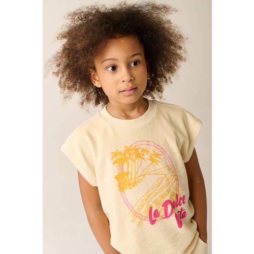 Tumble 'n Dry T-shirt lichtgeel Meisjes Badstof Ronde hals Meerkleurig - maat 128 afbeelding