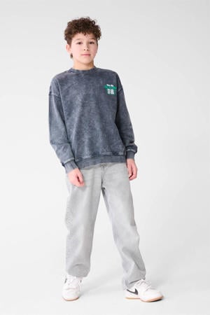 sweater met backprint grijs