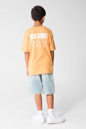T-shirt met backprint oranje