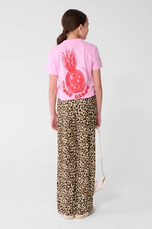 T-shirt met backprint roze