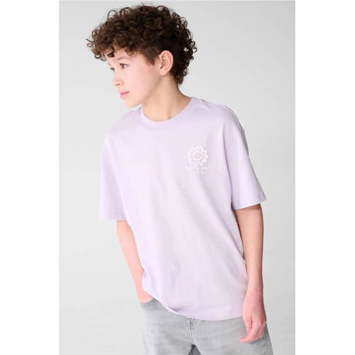 Shoeby T-shirt met backprint lila Paars Jongens Katoen Ronde hals Backprint - maat 110/116 afbeelding