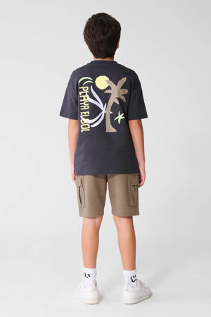 T-shirt met backprint grijs