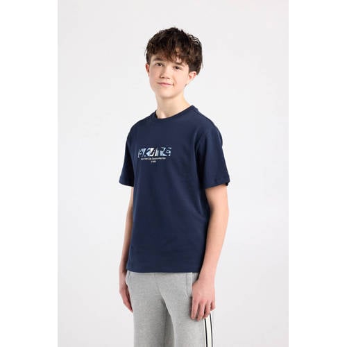 America Today T-shirt donkerblauw Jongens Katoen Ronde hals Printopdruk - maat 170/176 afbeelding