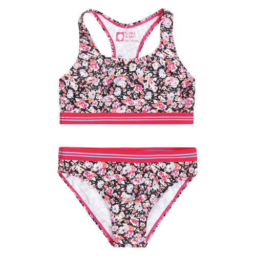 Tumble 'n Dry Bikini Roze Meisjes Polyester Bloemen - maat 98 afbeelding