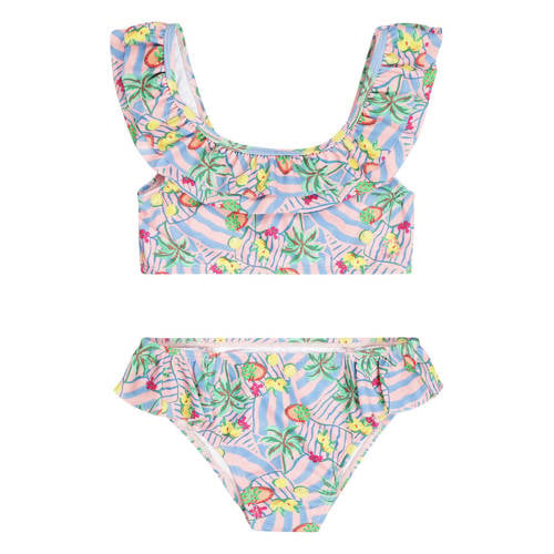 Tumble 'n Dry bikini met ruches en all over print lichtroze Meisjes Polyester - maat 122 afbeelding