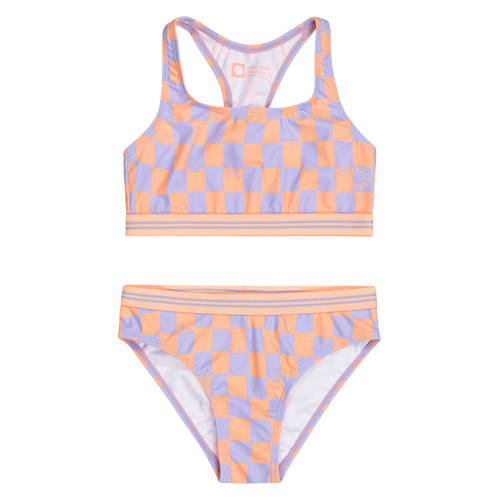 Tumble 'n Dry bikini met ruit print lila/roze Paars Meisjes Polyester Ruit - maat 158 afbeelding