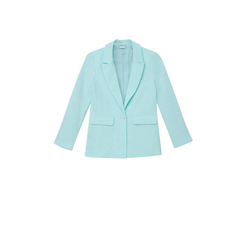 s.Oliver regular fit blazer blauw Meisjes Polyester V-hals Effen - maat 158 afbeelding