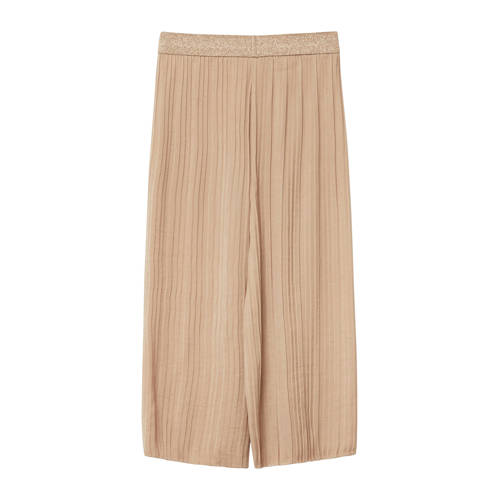 s.Oliver wide leg casual broek beige Meisjes Polyester Effen - maat 134 - glitter afbeelding